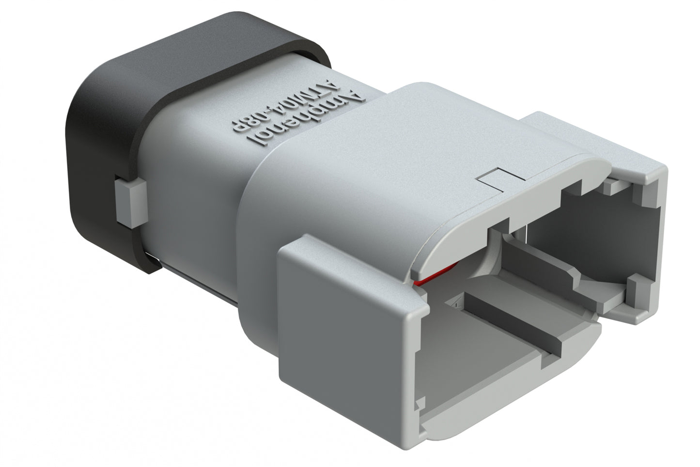 ATM04-08PA-SF1GY 8 Position Receptacle, Pin, Keyed A, Snap-Fit End Cap, Grey. DTM04-08PA-E003