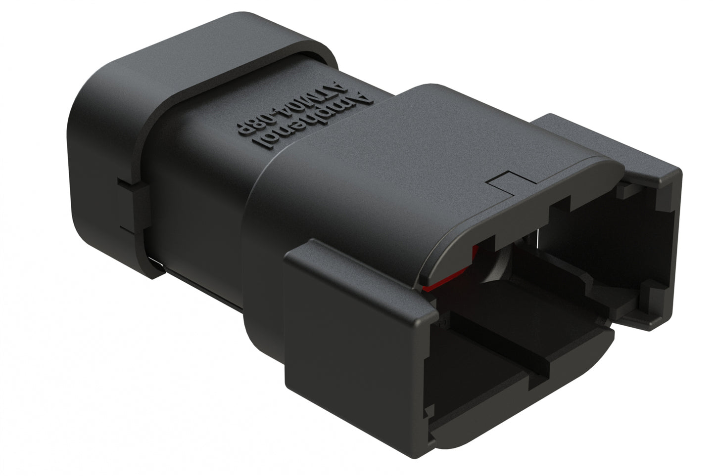 ATM04-08PB-SF1BK 8 Position Receptacle, Pin, Keyed B, Snap-Fit End Cap, Black. DTM04-08PB-E003