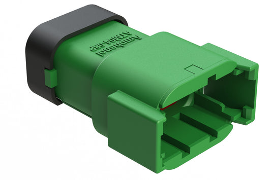 ATM04-08PC-SF1GN 8 Position Receptacle, Pin, Keyed C, Snap-Fit End Cap, Green. DTM04-08PC-E003