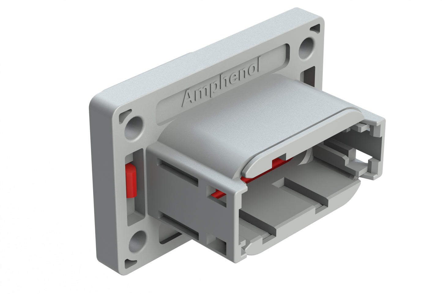 ATM04-12PA-PM31 12 Position Panel Mount Receptacle, Pin, Front Mount, 4 Hole Flange, Keyed A, Grey. 1-2303064-1
