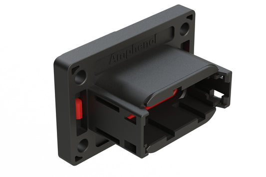 ATM04-12PB-PM31 12 Position Panel Mount Receptacle, Pin, Front Mount, 4 Hole Flange, Keyed B, Black. 1-2303064-2