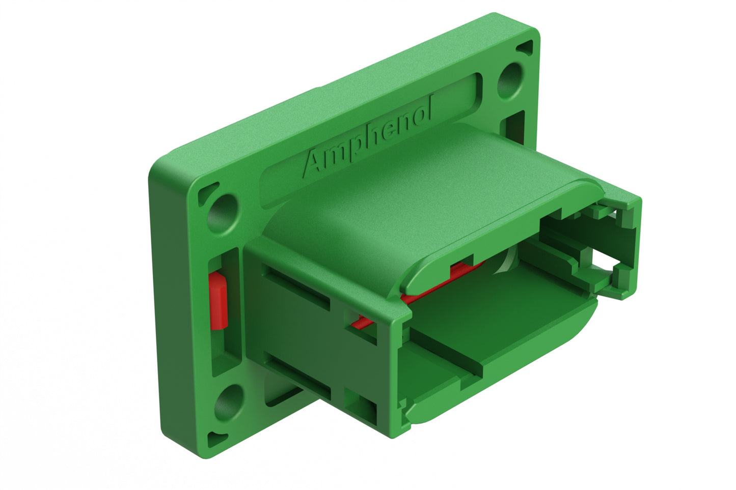 ATM04-12PC-PM31 12 Position Panel Mount Receptacle, Pin, Front Mount, 4 Hole Flange, Keyed C, Green. 1-2303064-3
