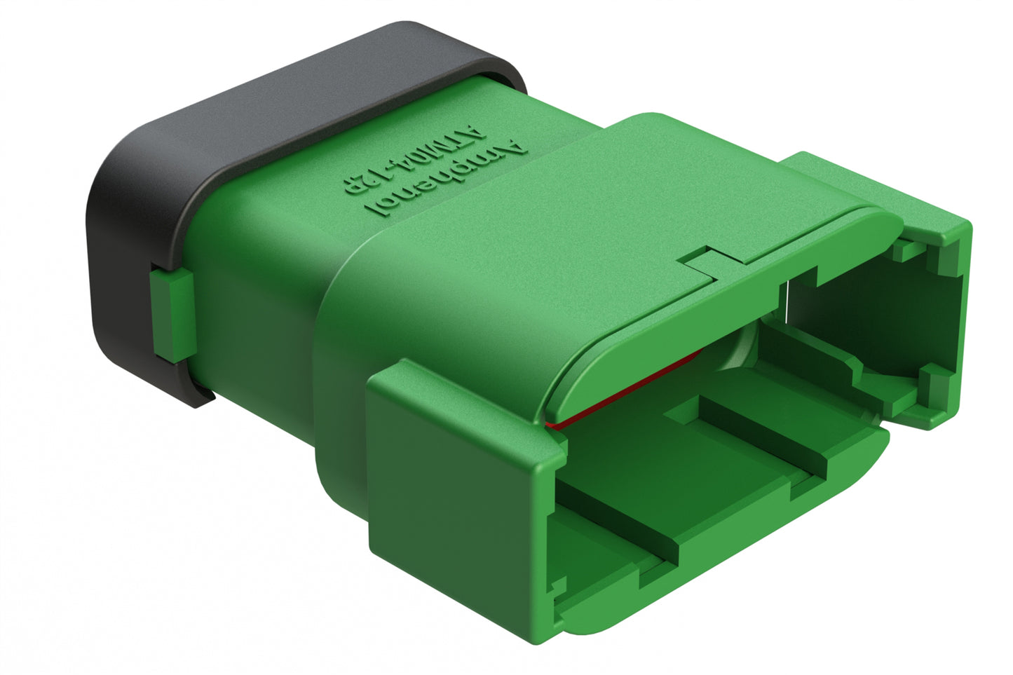 ATM04-12PC-SF1GN 12 Position Receptacle, Pin, Keyed C, Snap-Fit End Cap, Green. DTM04-12PC-E003