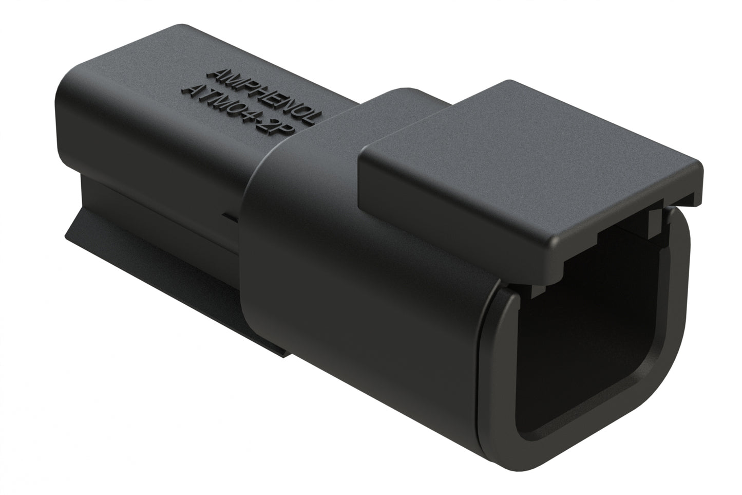 ATM04-2P-BLK 2 Position Receptacle, Pin, Black Body (Requires Wedgelock AWM-2P). DTM04-2P-E004