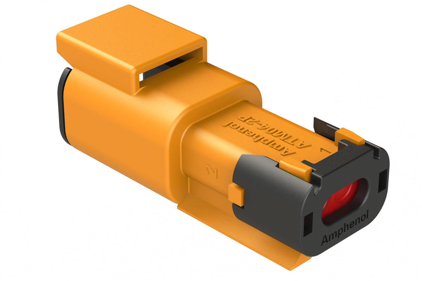 ATM04-2P-SF01ORG 2 Position Receptacle, Pin, Snap-Fit End Cap, Orange