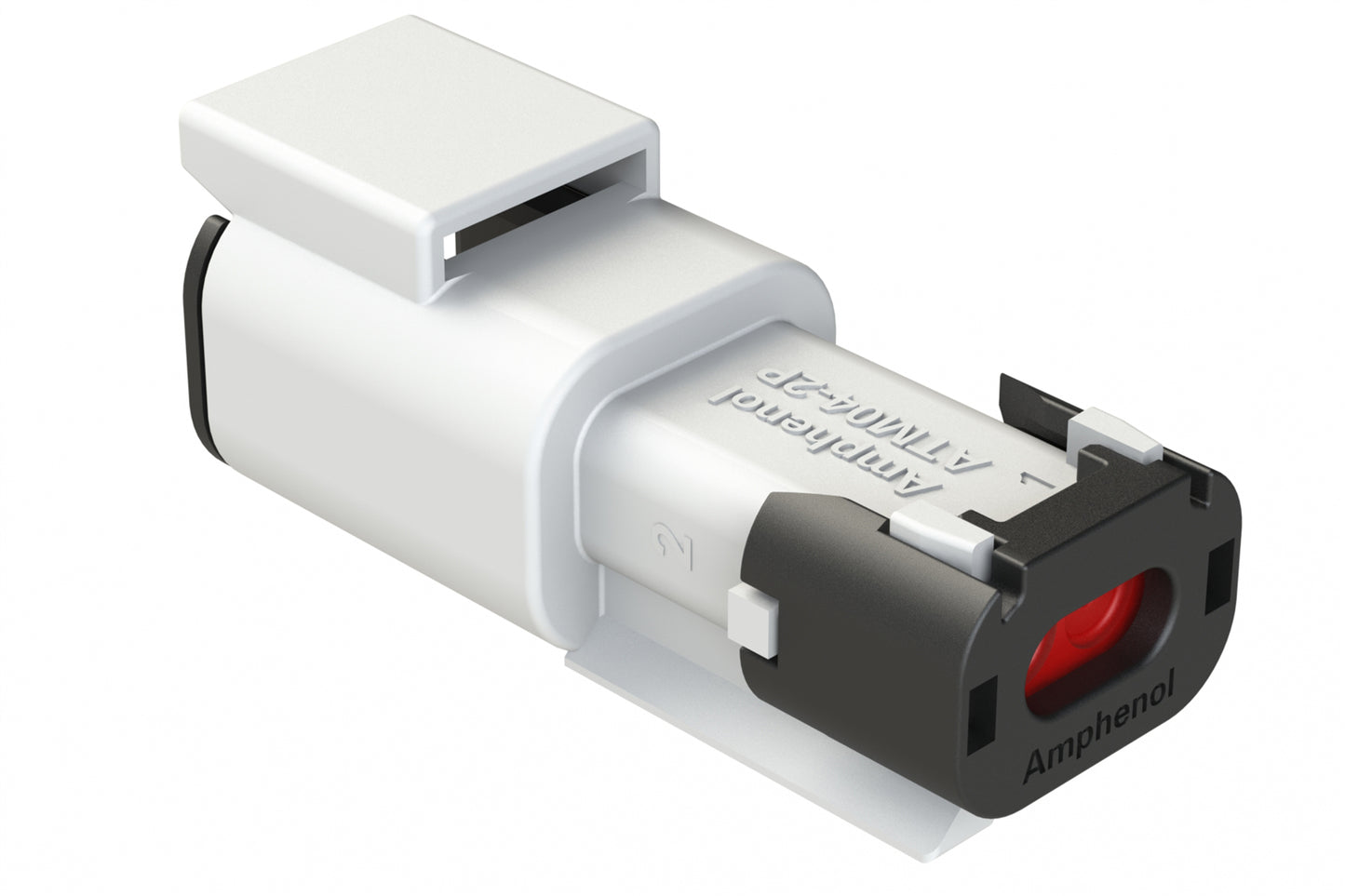 ATM04-2P-SF01WHT 2 Position Receptacle, Pin, Snap-Fit End Cap, White