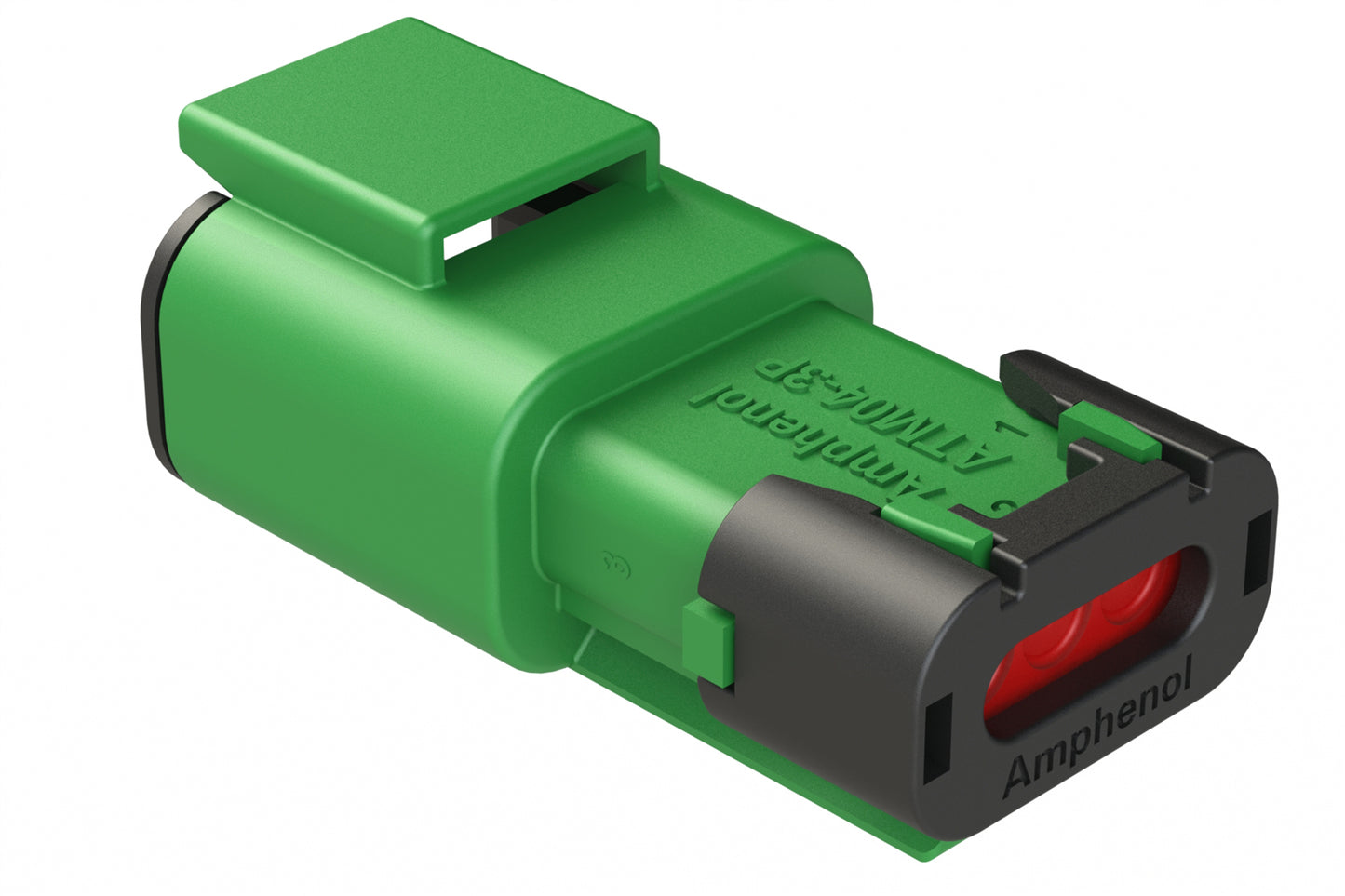 ATM04-3P-SF01GRN 3 Position Receptacle, Pin, Snap-Fit End Cap, Green