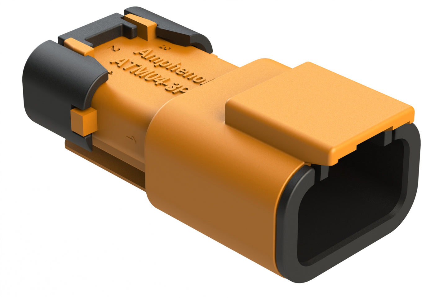 ATM04-3P-SF01ORG 3 Position Receptacle, Pin, Snap-Fit End Cap, Orange