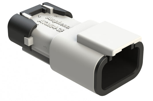 ATM04-3P-SF01WHT 3 Position Receptacle, Pin, Snap-Fit End Cap, White