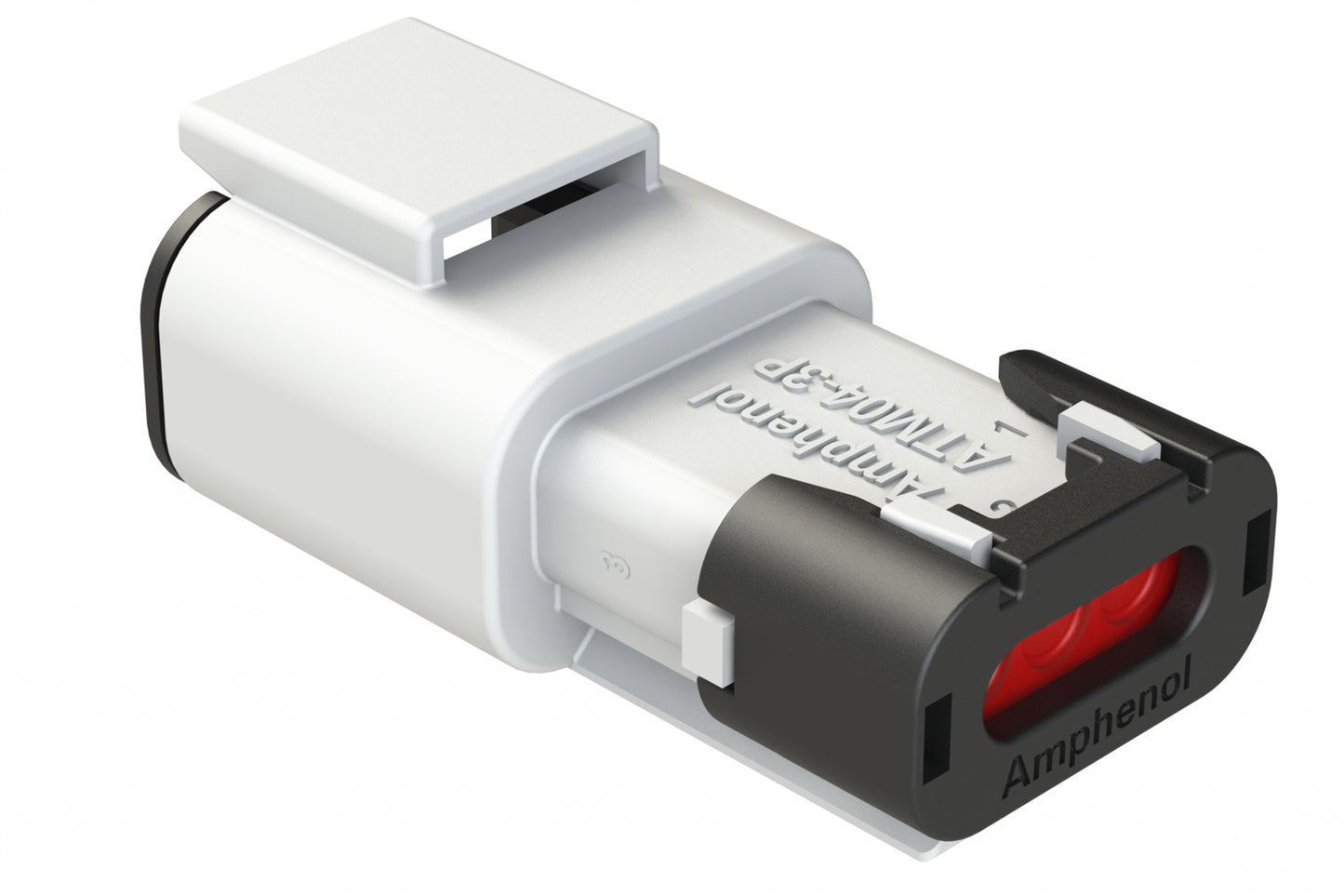 ATM04-3P-SF01WHT 3 Position Receptacle, Pin, Snap-Fit End Cap, White