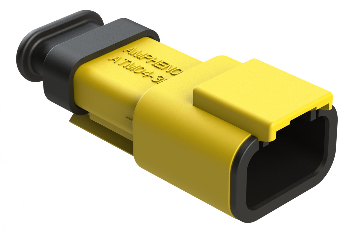 ATM04-3P-SR01YL 3 Position Receptacle, Pin, Standard Diameter Rear Seal, Strain Relief, Yellow