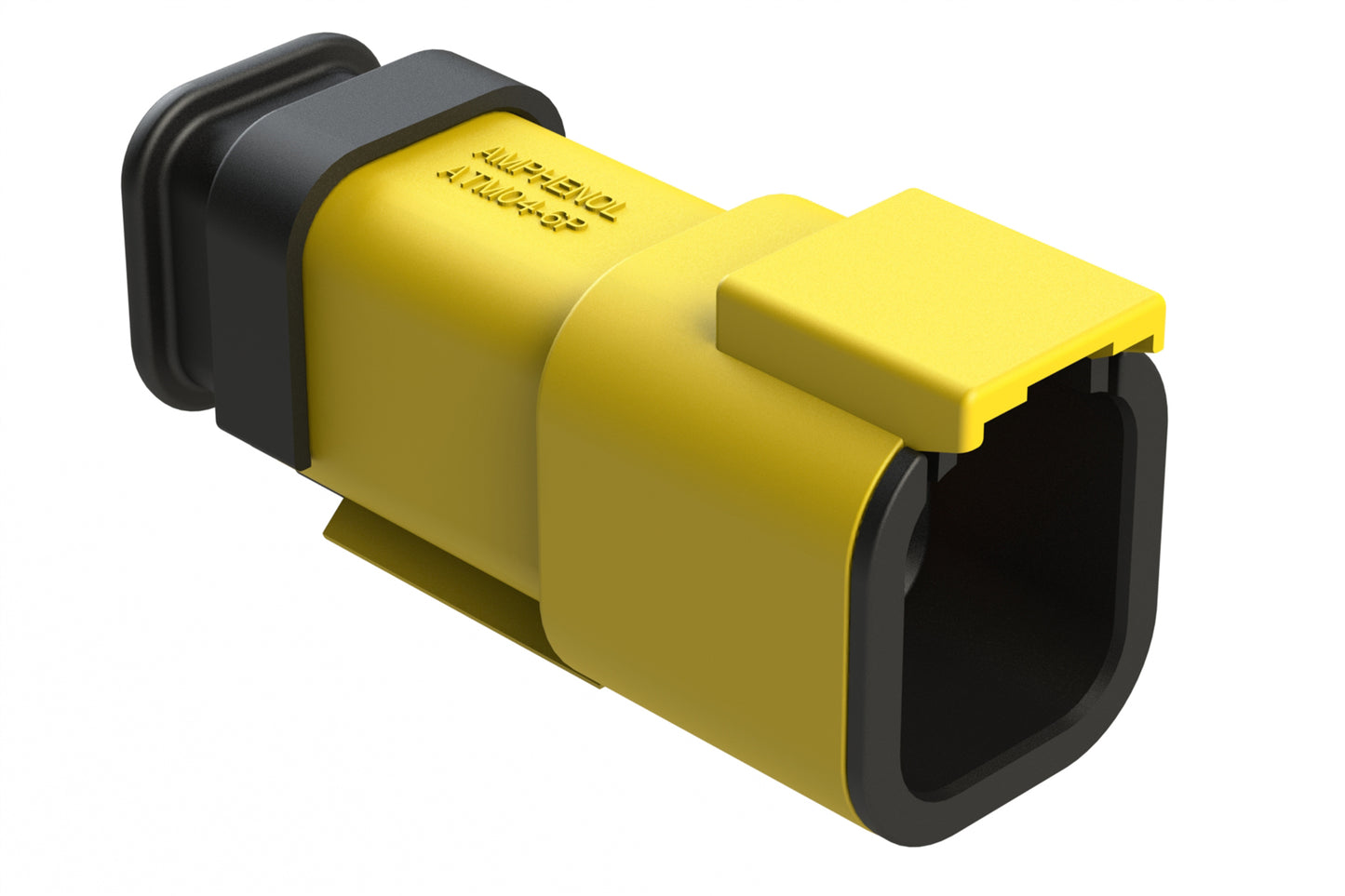 ATM04-6P-SR01YL 6 Position, Receptacle, Pin, Standard Diameter Rear Seal (Red), SR01 Strain Relief, Yellow Body (Requires Wedgelock AWM-6P.)