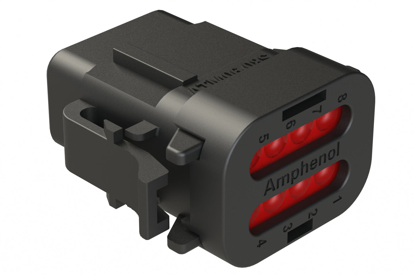 ATM06-08SA-SF1BK 8 Position Plug, Socket, Keyed A, Snap-Fit End Cap, Black