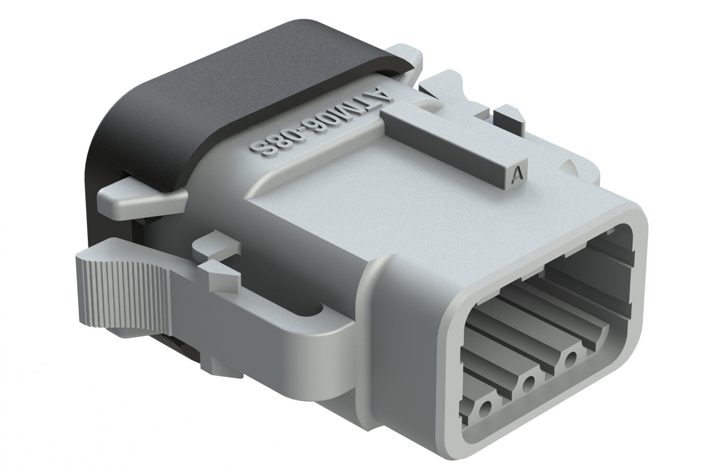 ATM06-08SA-SF1GY 8 Position Plug, Socket, Keyed A, Snap-Fit End Cap, Grey