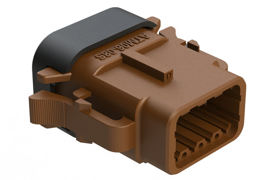 ATM06-08SD-SF1BN 8 Position Plug, Socket, Keyed D, Snap-Fit End Cap, Brown