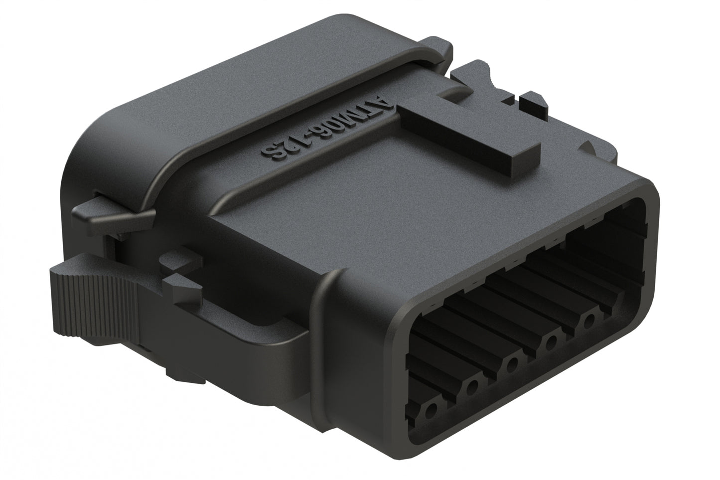 ATM06-12SA-SF1BK 12 Position Plug, Socket, Keyed A, Snap-Fit End Cap, Black