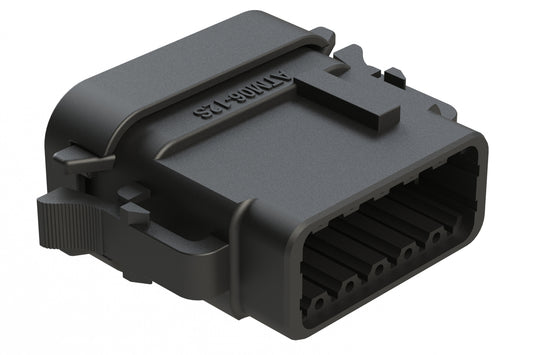 ATM06-12SA-SF1BK 12 Position Plug, Socket, Keyed A, Snap-Fit End Cap, Black