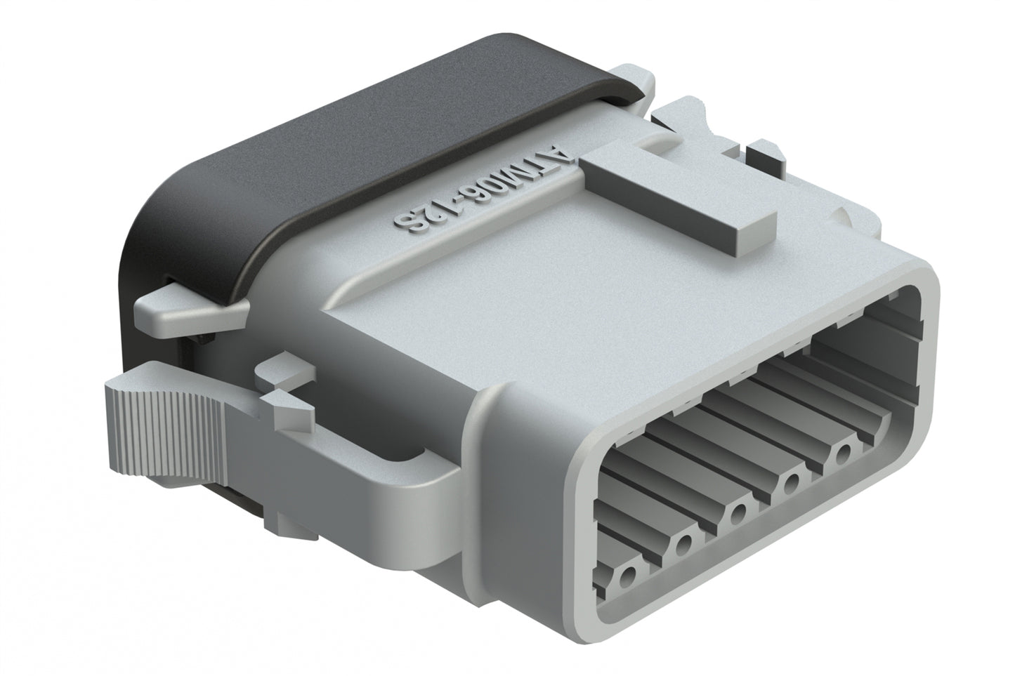 ATM06-12SA-SF1GY 12 Position Plug, Socket, Keyed A, Snap-Fit End Cap, Grey. DTM06-12SA-E003