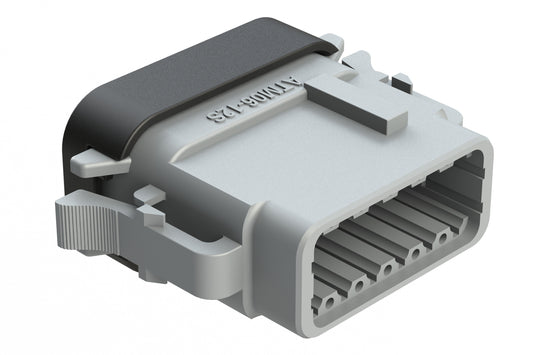 ATM06-12SA-SF1GY 12 Position Plug, Socket, Keyed A, Snap-Fit End Cap, Grey. DTM06-12SA-E003