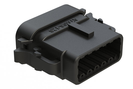 ATM06-12SB-SF1BK 12 Position Plug, Socket, Keyed B, Snap-Fit End Cap, Black. DTM06-12SB-E003