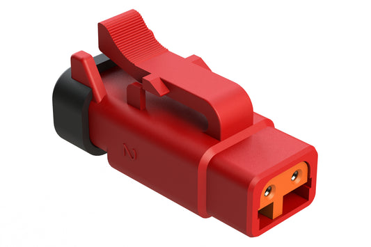 ATM06-2S-R120RED 2-Way Plug, 120 OHM, 1/2W, Red, endcap. Contacts & Wedgelock included