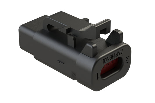 ATM06-2S-RB120BK 2-Way Plug, B key, 120 OHM Resistor, Black. DTM06-2S-EP10