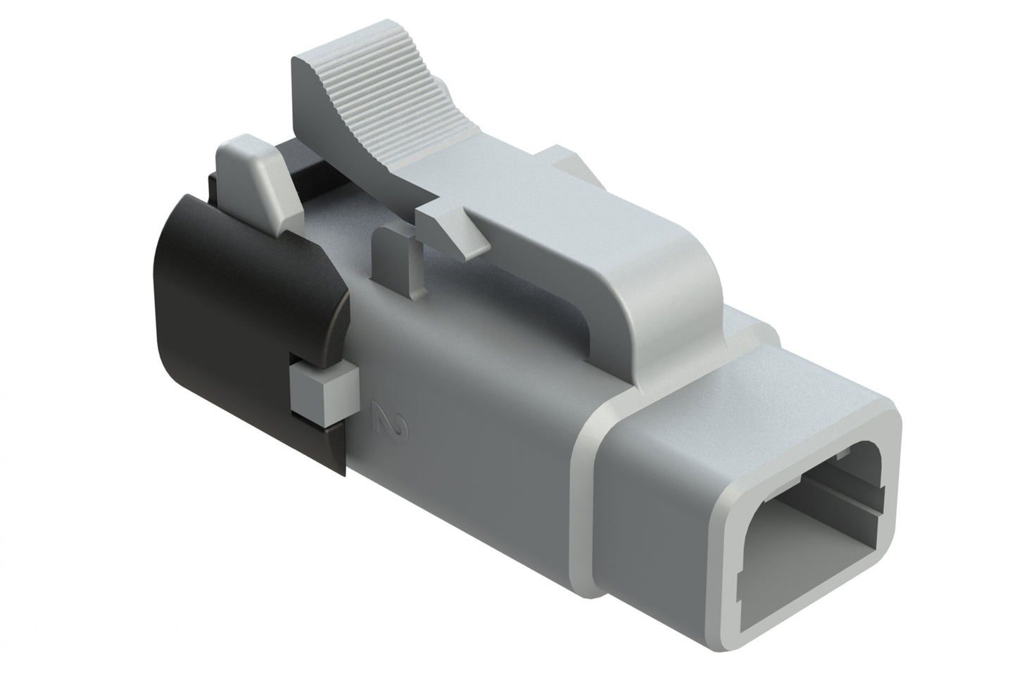 ATM06-2S-SF01 2 Position Plug, Socket, Snap-Fit End Cap,Grey. DTM06-2S-E003