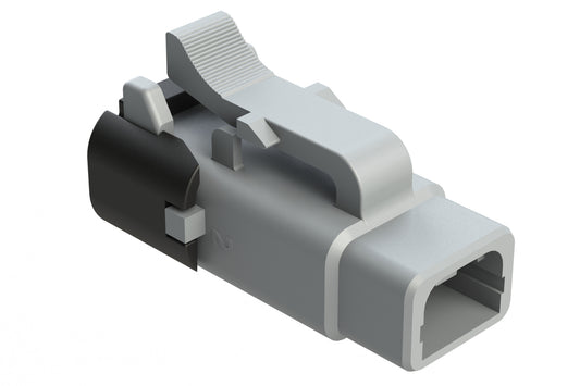 ATM06-2S-SF01 2 Position Plug, Socket, Snap-Fit End Cap,Grey. DTM06-2S-E003