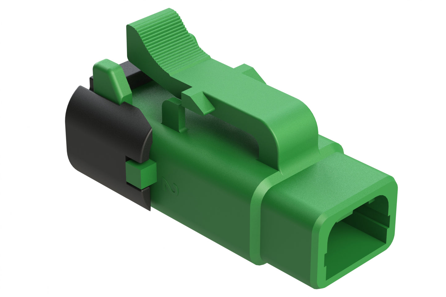 ATM06-2S-SF01GRN 2 Position Plug, Socket, Snap-Fit End Cap, Green