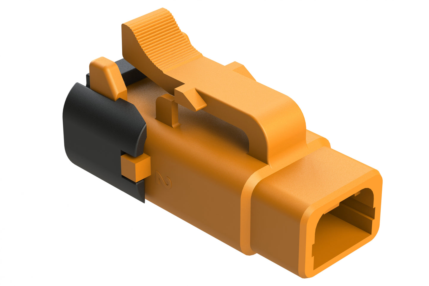 ATM06-2S-SF01ORG 2 Position Plug, Socket, Snap-Fit End Cap, Orange