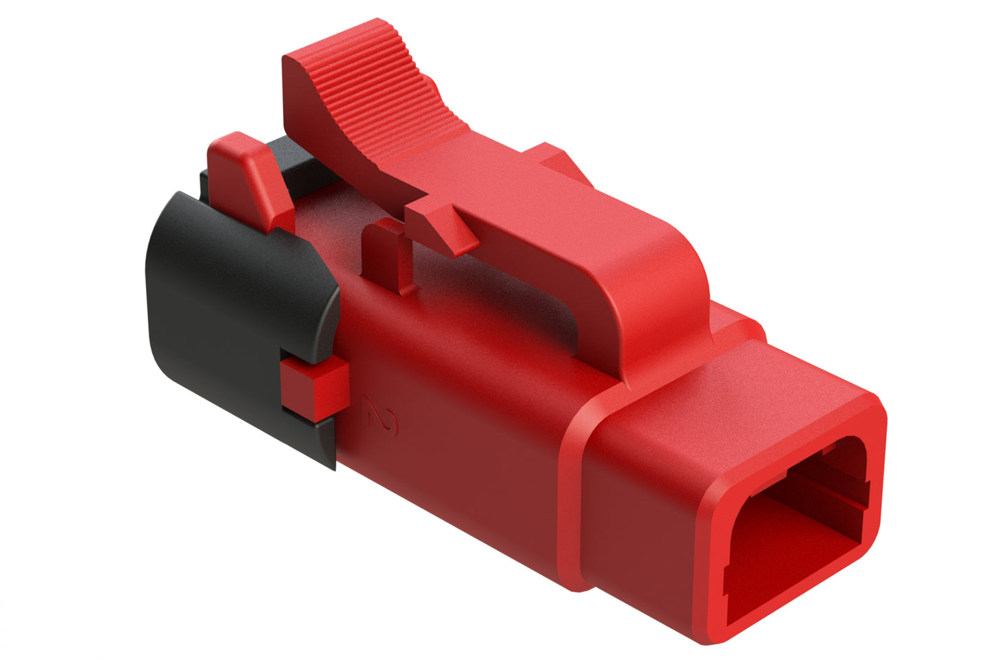 ATM06-2S-SF01RED 2 Position Plug, Socket, Snap-Fit End Cap, Red