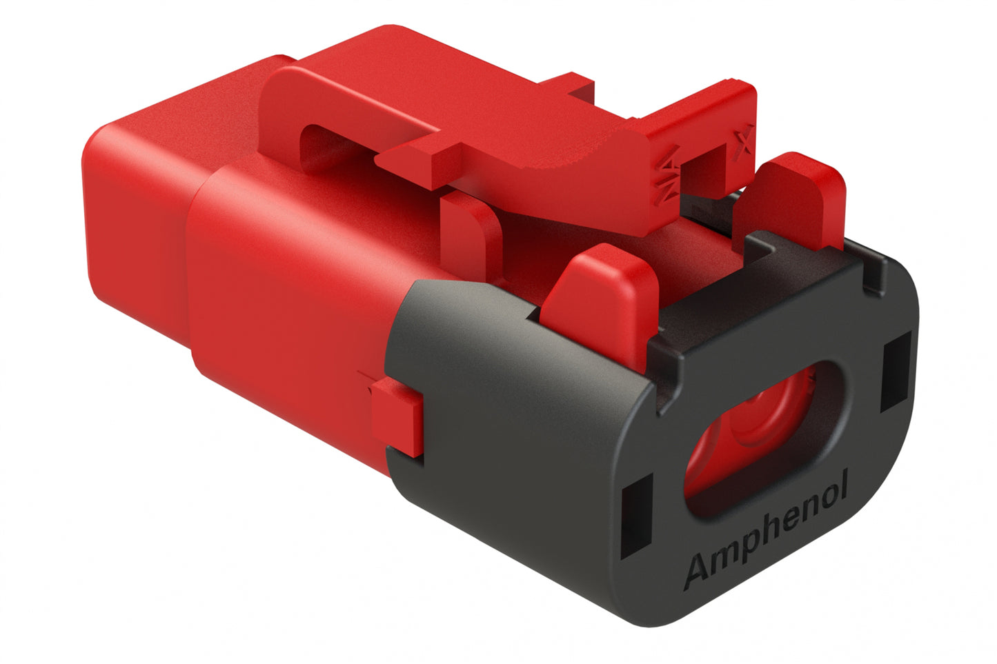 ATM06-2S-SF01RED 2 Position Plug, Socket, Snap-Fit End Cap, Red