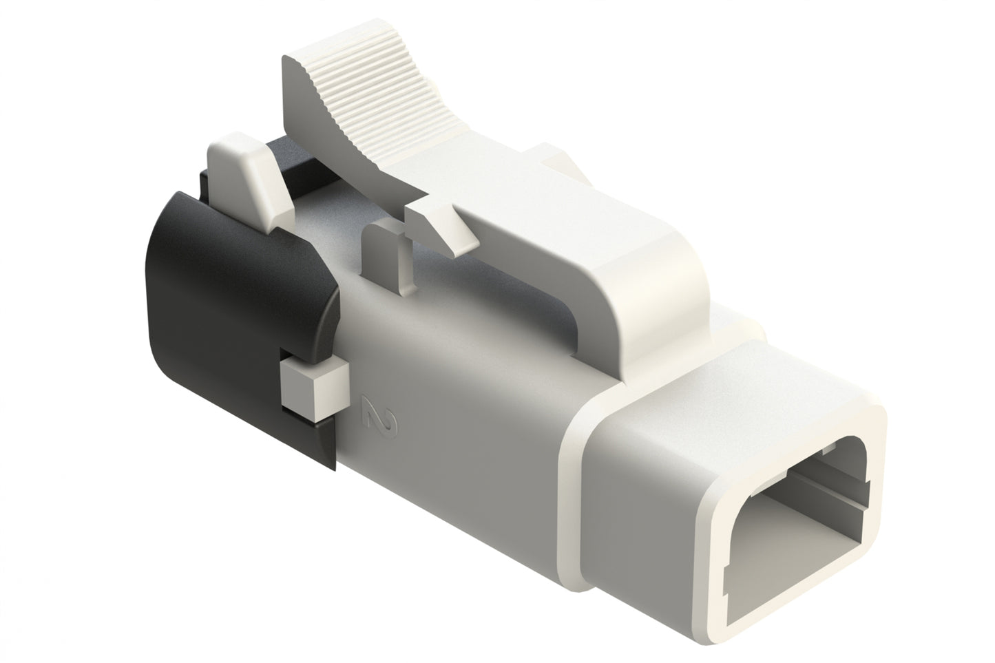 ATM06-2S-SF01WHT 2 Position Plug, Socket, Snap-Fit End Cap, White