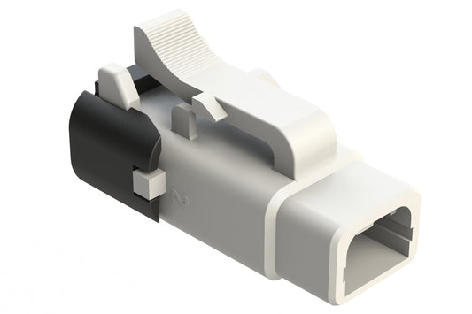 ATM06-2S-SF01WHT 2 Position Plug, Socket, Snap-Fit End Cap, White