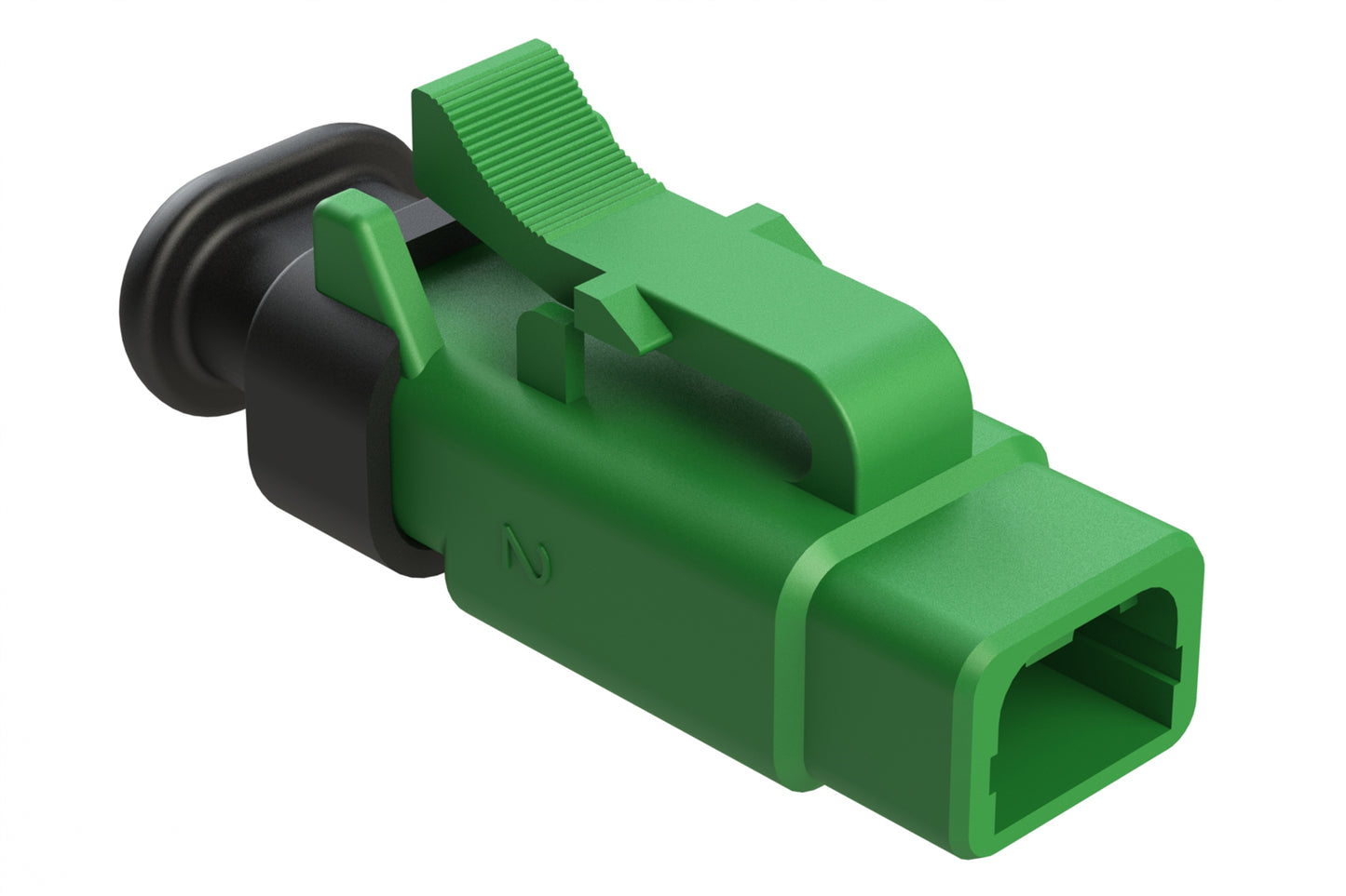 ATM06-2S-SR01GN 2 Position, Plug, Socket, Standard Diameter Rear Seal (Red), SR01 Strain Relief, Green Body (Requires Wedgelock AWM-2S.)