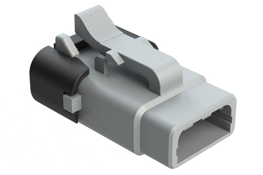 ATM06-3S-SF01 3 Position Plug, Socket, Snap-Fit End Cap,Grey. DTM06-3S-E003