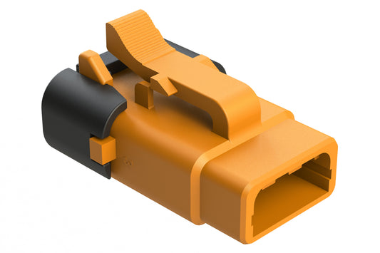 ATM06-3S-SF01ORG 3 Position Plug, Socket, Snap-Fit End Cap, Orange