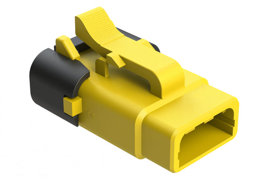 ATM06-3S-SF01YEL 3 Position Plug, Socket, Snap-Fit End Cap, Yellow