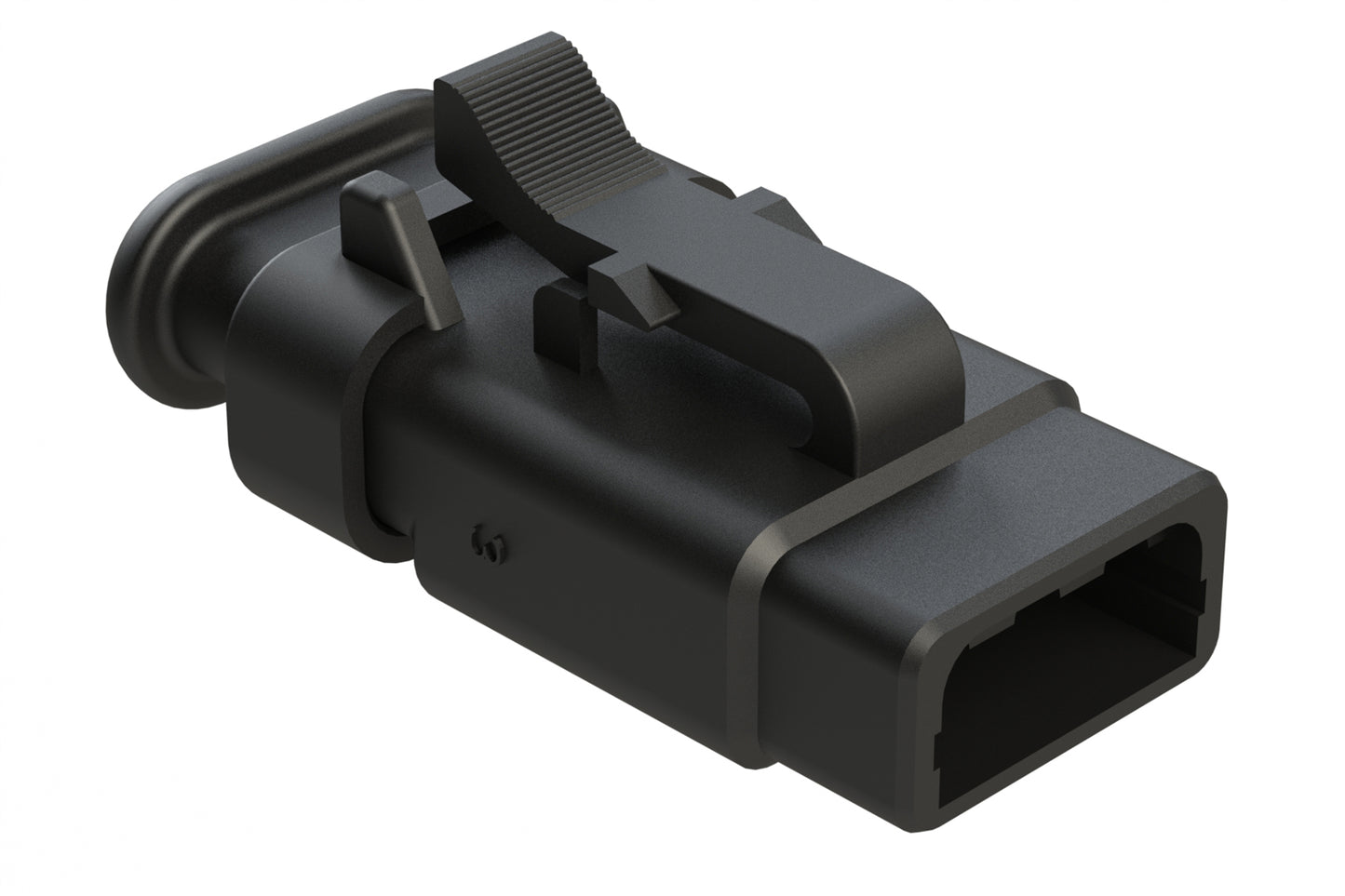 ATM06-3S-SR01BK 3 Position, Plug, Socket, Standard Diameter Rear Seal (Red), SR01 Strain Relief, Black Body (Requires Wedgelock AWM-3S.)