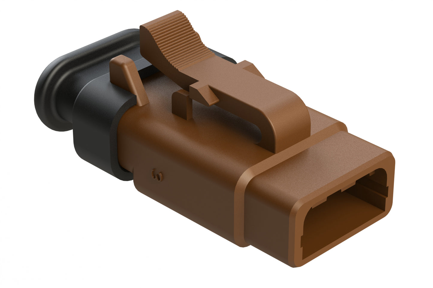 ATM06-3S-SR01BN 3 Position, Plug, Socket, Standard Diameter Rear Seal (Red), SR01 Strain Relief, Brown Body (Requires Wedgelock AWM-3S.)