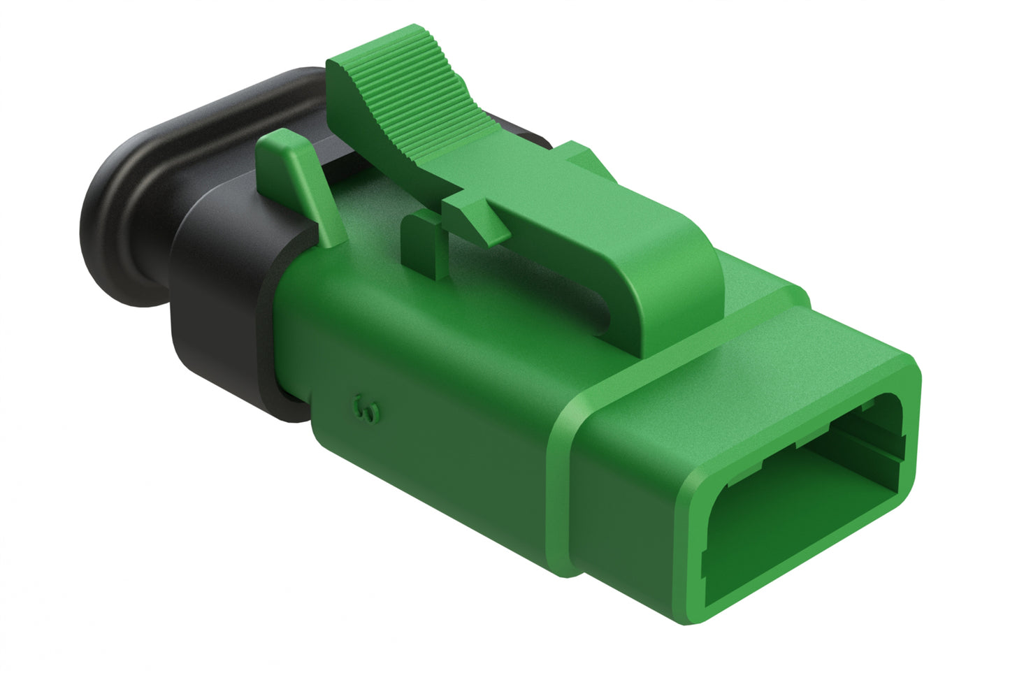 ATM06-3S-SR01GN 3 Position, Plug, Socket, Standard Diameter Rear Seal (Red), SR01 Strain Relief, Green Body (Requires Wedgelock AWM-3S.)