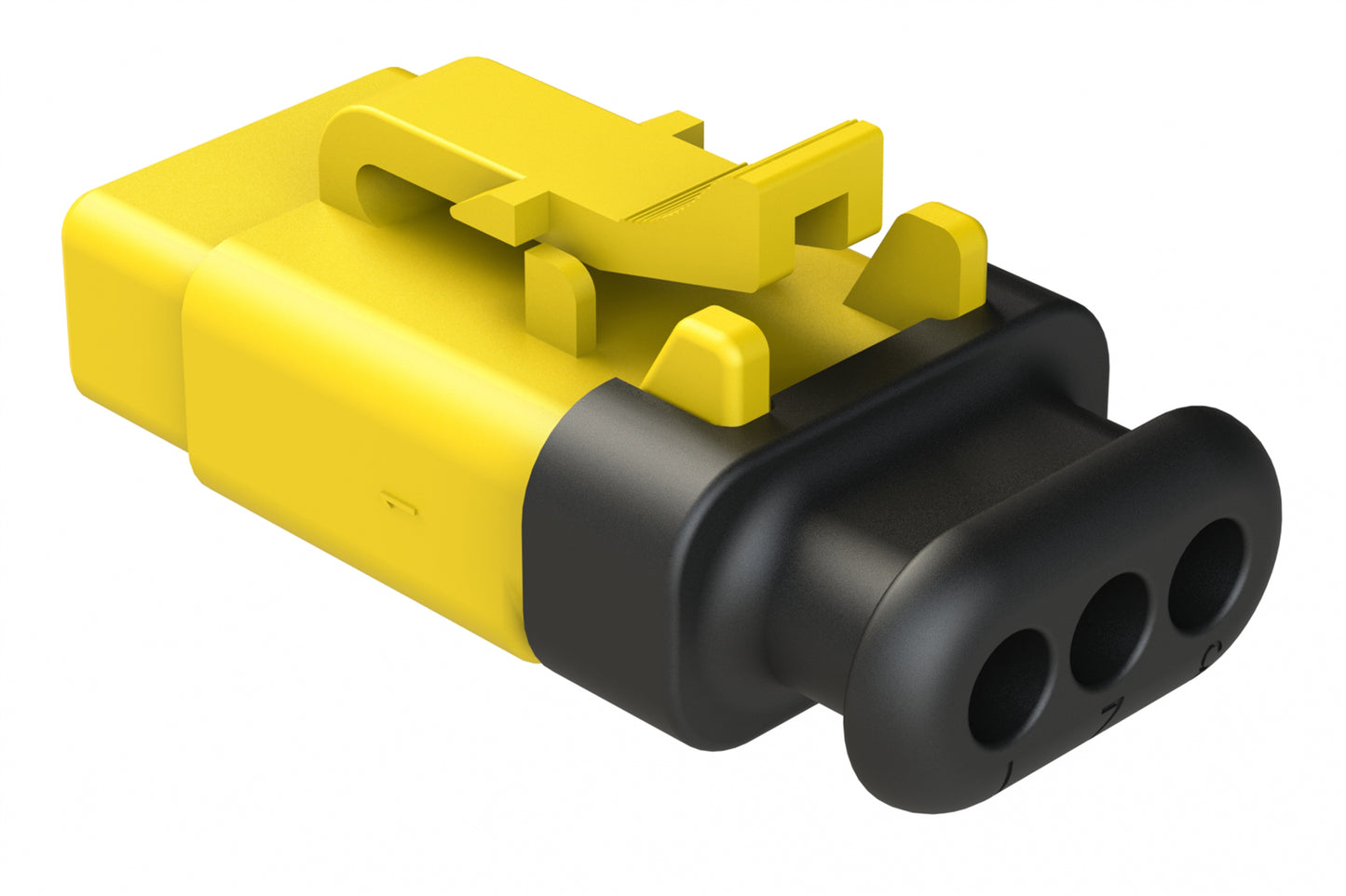 ATM06-3S-SR01YL 3 Position Plug, Socket, Standard Diameter Rear Seal, Strain Relief, Yellow