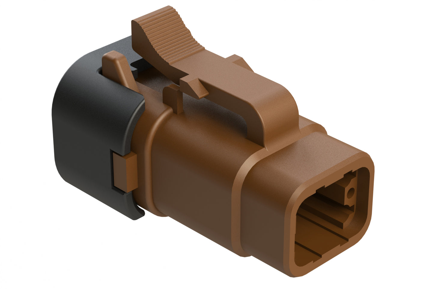 ATM06-4S-SF01BRN 4 Position Plug, Socket, Snap-Fit End Cap, Brown