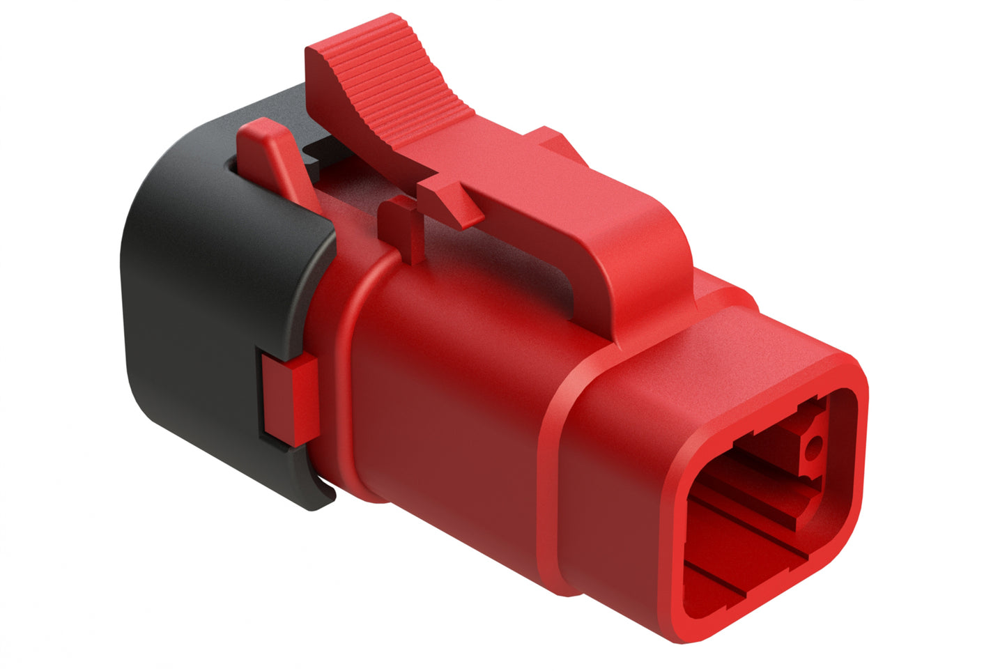 ATM06-4S-SF01RED 4 Position Plug, Socket, Snap-Fit End Cap, Red