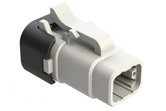 ATM06-4S-SF01WHT 4 Position Plug, Socket, Snap-Fit End Cap, White