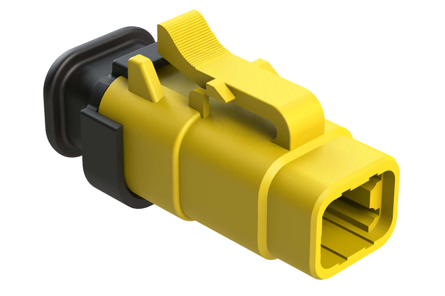 ATM06-4S-SR01YL 4 Position, Plug, Socket, Standard Diameter Rear Seal (Red), SR01 Strain Relief, Yellow Body (Requires Wedgelock AWM-4S.)