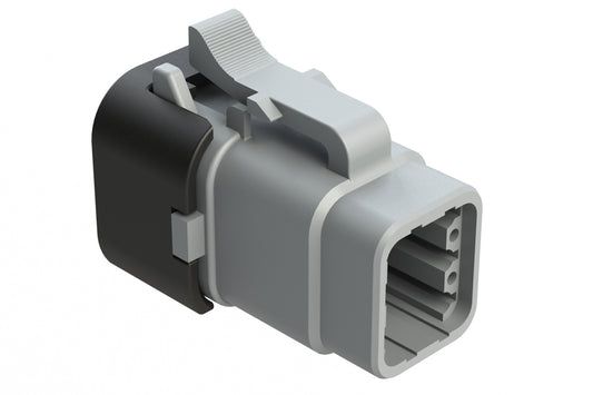 ATM06-6S-SF01 6 Position Plug, Socket, Snap-Fit End Cap,Grey. DTM06-6S-E003