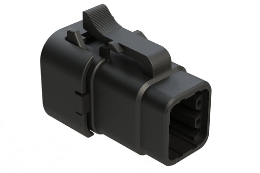 ATM06-6S-SF01BLK 6 Position Plug, Socket, Snap-Fit End Cap, Black. DTM06-6S-E005