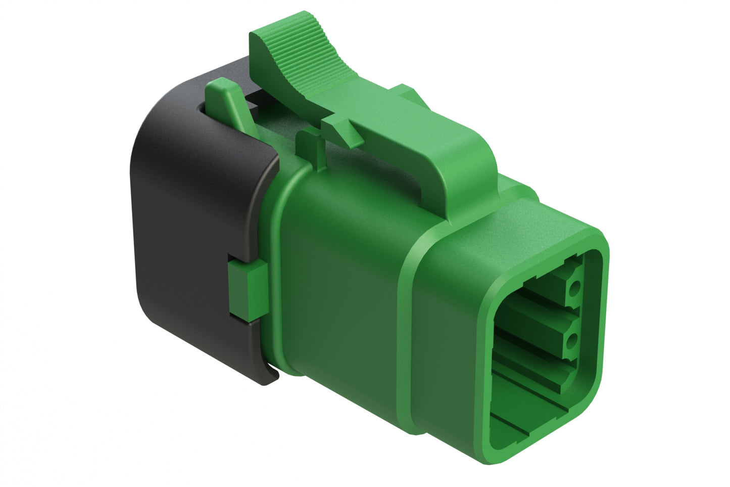ATM06-6S-SF01GRN 6 Position Plug, Socket, Snap-Fit End Cap, Green