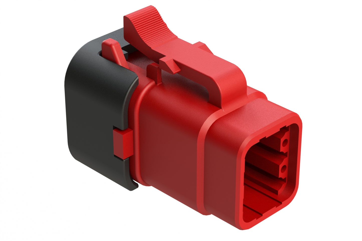 ATM06-6S-SF01RED 6 Position Plug, Socket, Snap-Fit End Cap, Red